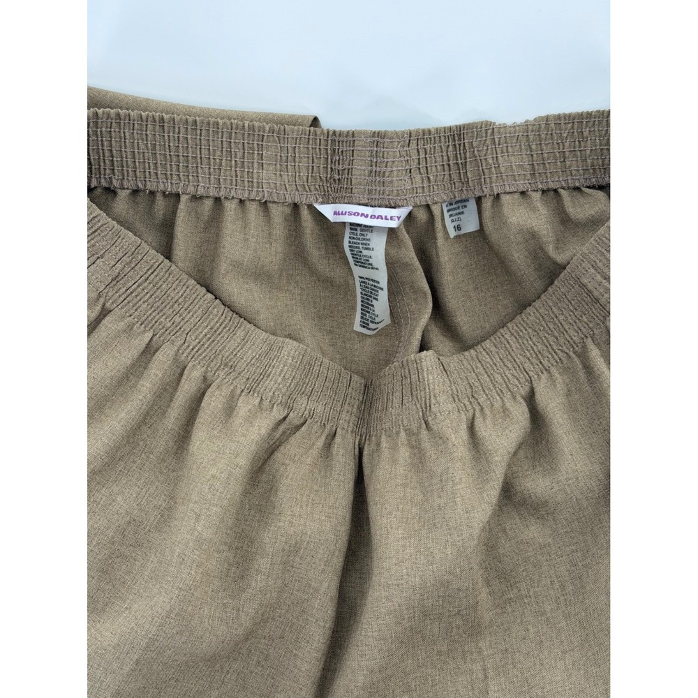 Alison Daley Womens Elastic Waist Straight Leg Pants Tan Brown Size 16 - Picture 8 of 9